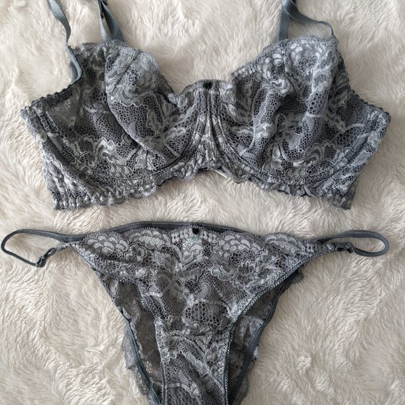 Clo Intimo Lace set (36D & size L) in slate - Picture 1 of 5